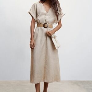 Mango Beige Midi Dress